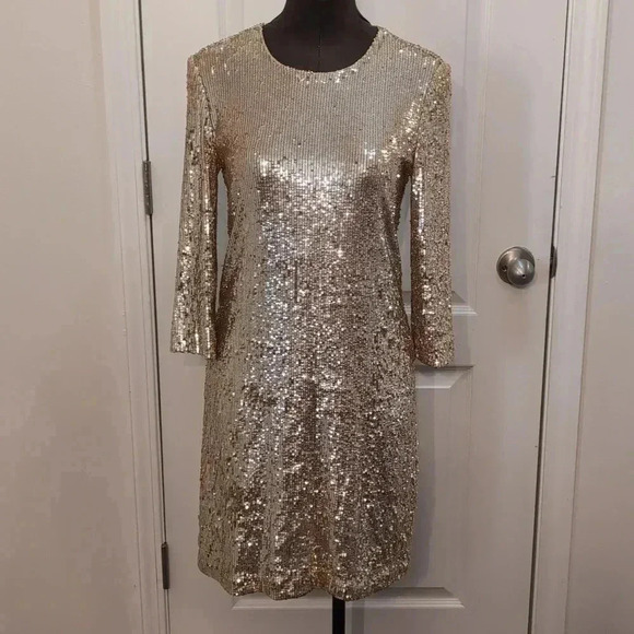 Tory Burch women's scoop neck knee length sequin dress - Picture 1 of 12